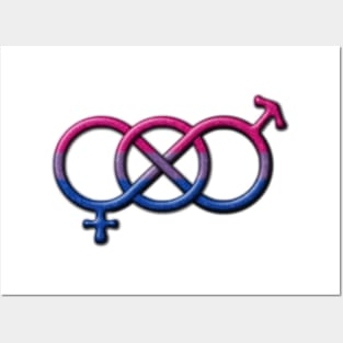 Bisexual Pride Flag Colored Gender Knot Symbol Posters and Art